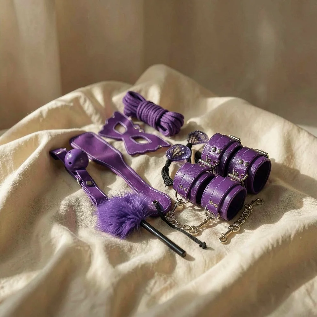 Experience Kit BDSM Viola set bondage 8 pezzi