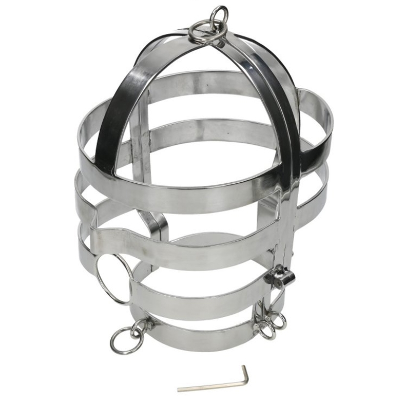 Metal Hard maschera con collare in acciaio BDSM