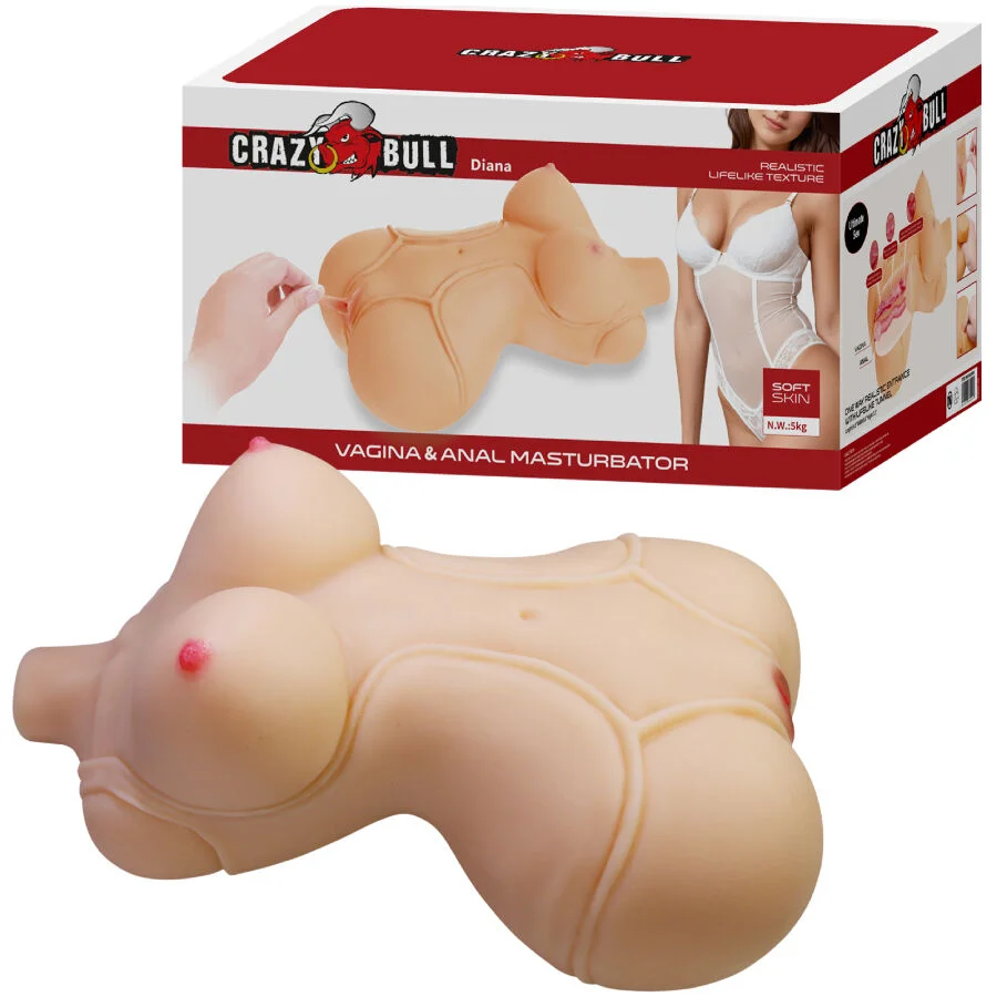 Crazy Bull Diana torso masturbatore TPR 5 kg 2 ingressi