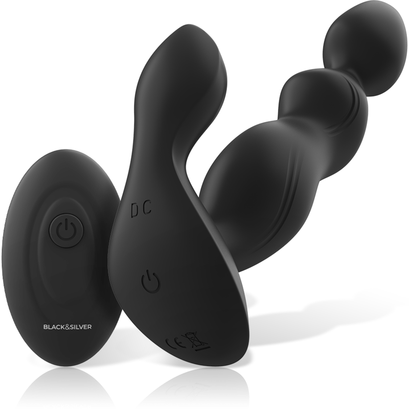 Black&Silver Cora Plug anale vibrante con telecomando impermeabile