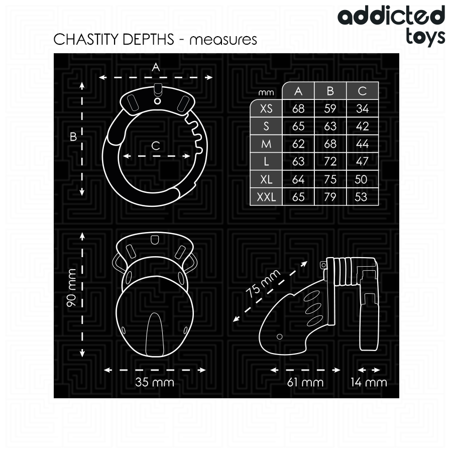 Addicted Toys Locked Deep gabbia castita 75 mm regolabile