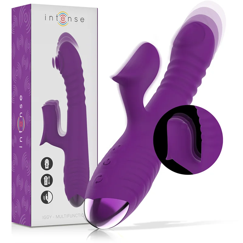 Intense IGGY viola vibratore con stimolatore clitorideo up down