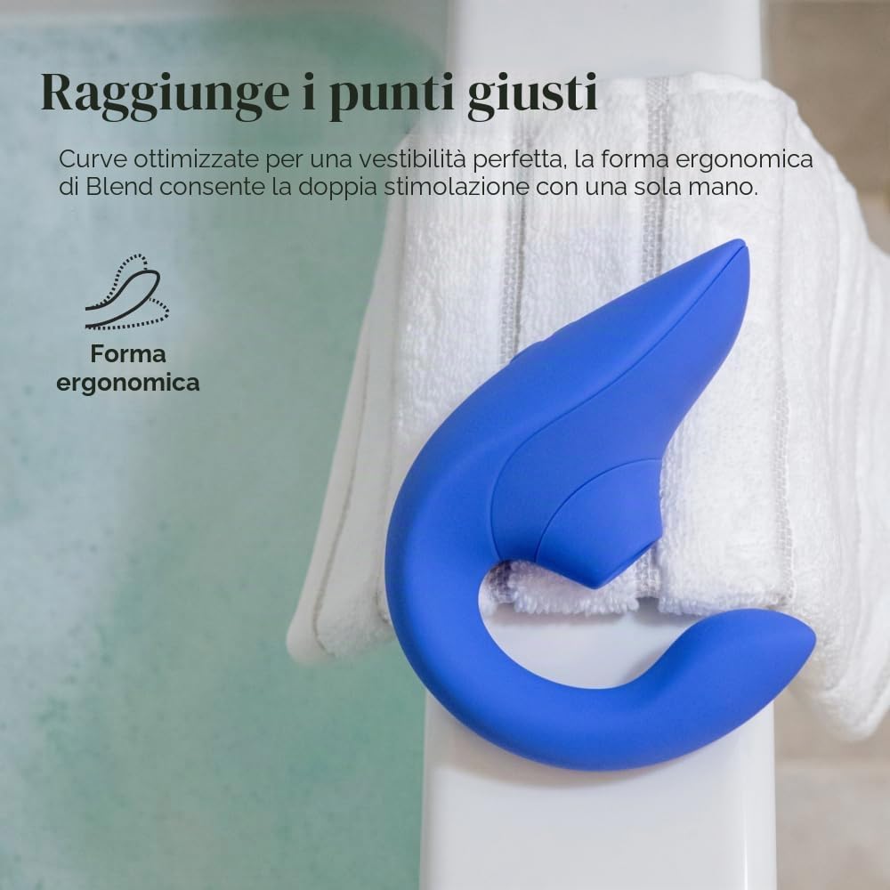 Womanizer Blend vibratore rabbit blu doppia stimolazione