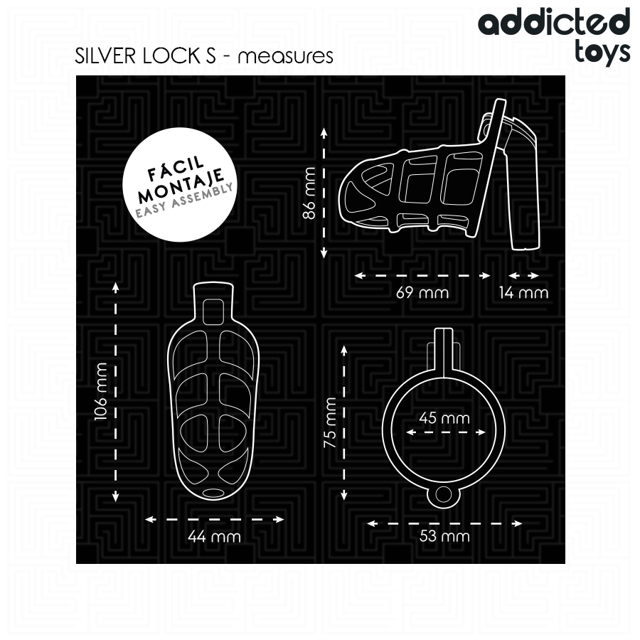 Addicted Toys Locked Silver Lock S gabbia castità metallo
