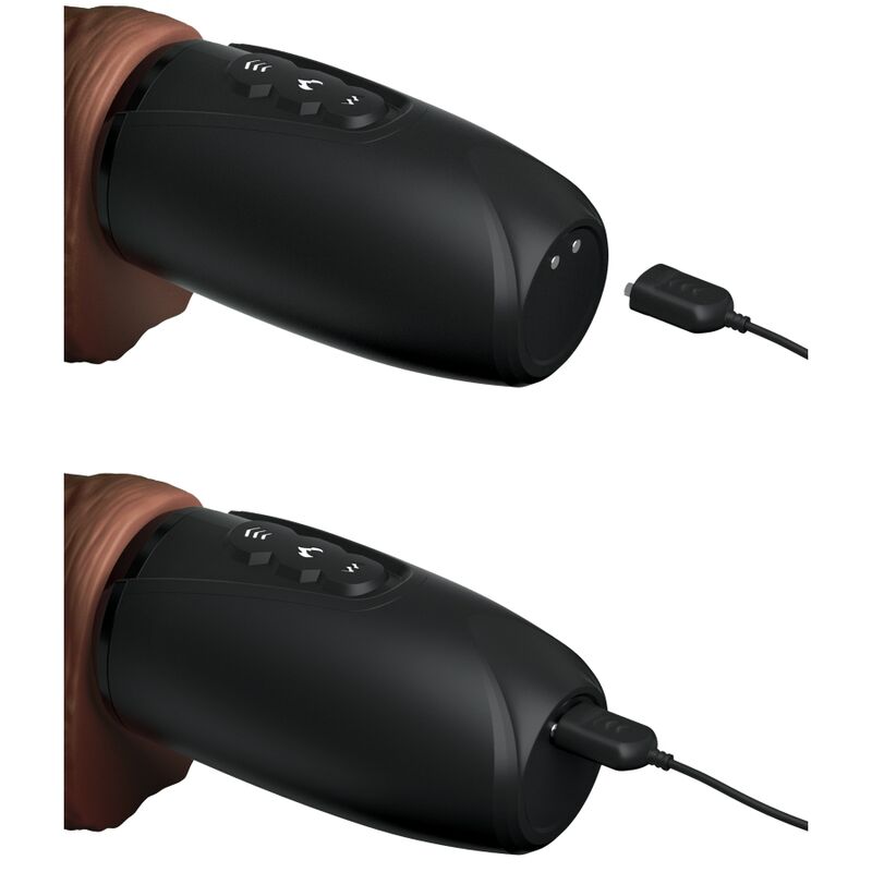 King Cock Tripla Minaccia Plus Vibratore Marrone Riscaldante