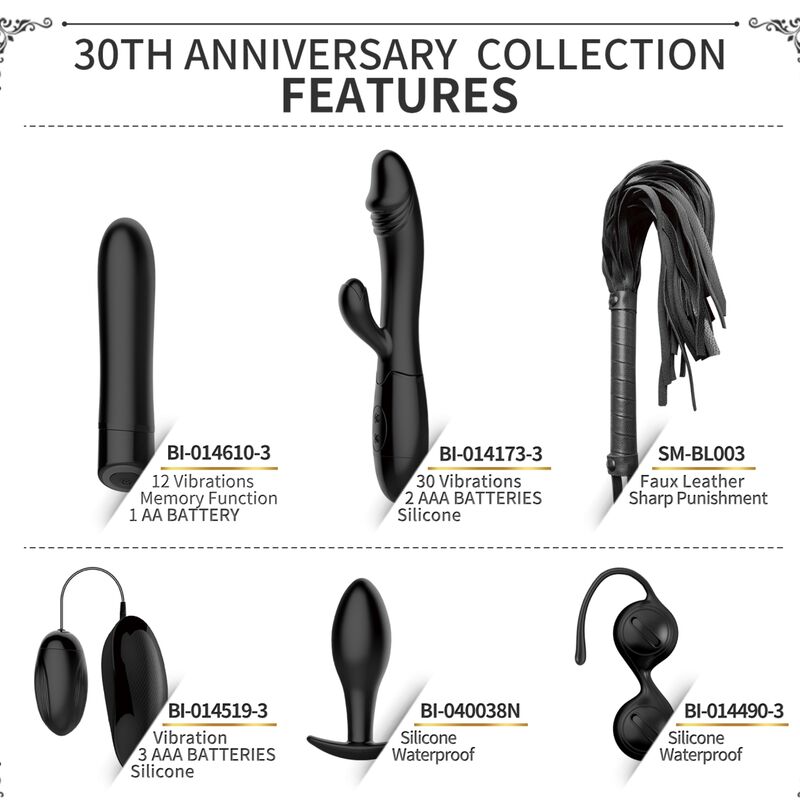 Pretty Love Kit 30° Anniversario set vibratori silicone nero