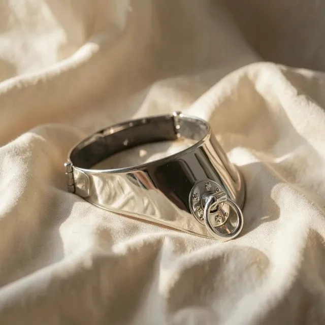 Metal Hard collare contenimento rigido metallo cromato