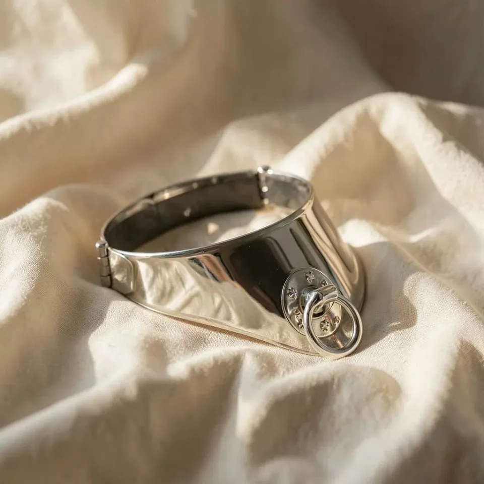 Metal Hard collare contenimento rigido metallo cromato