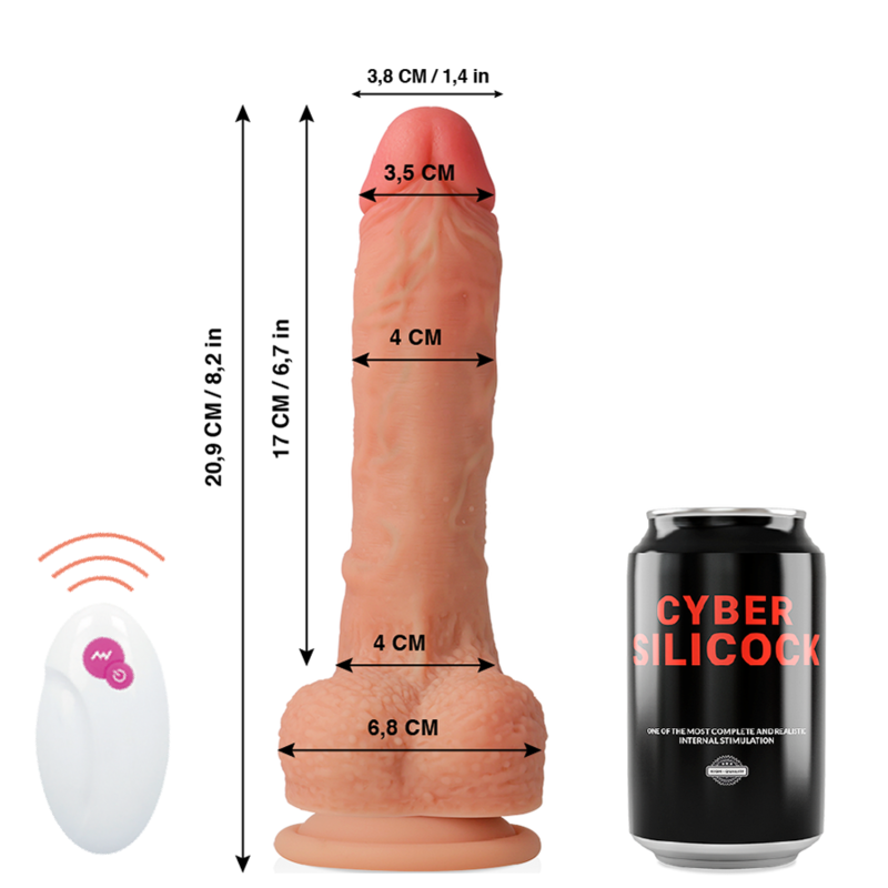 Cyber Silicock Master Huck vibratore realistico 17 cm telec