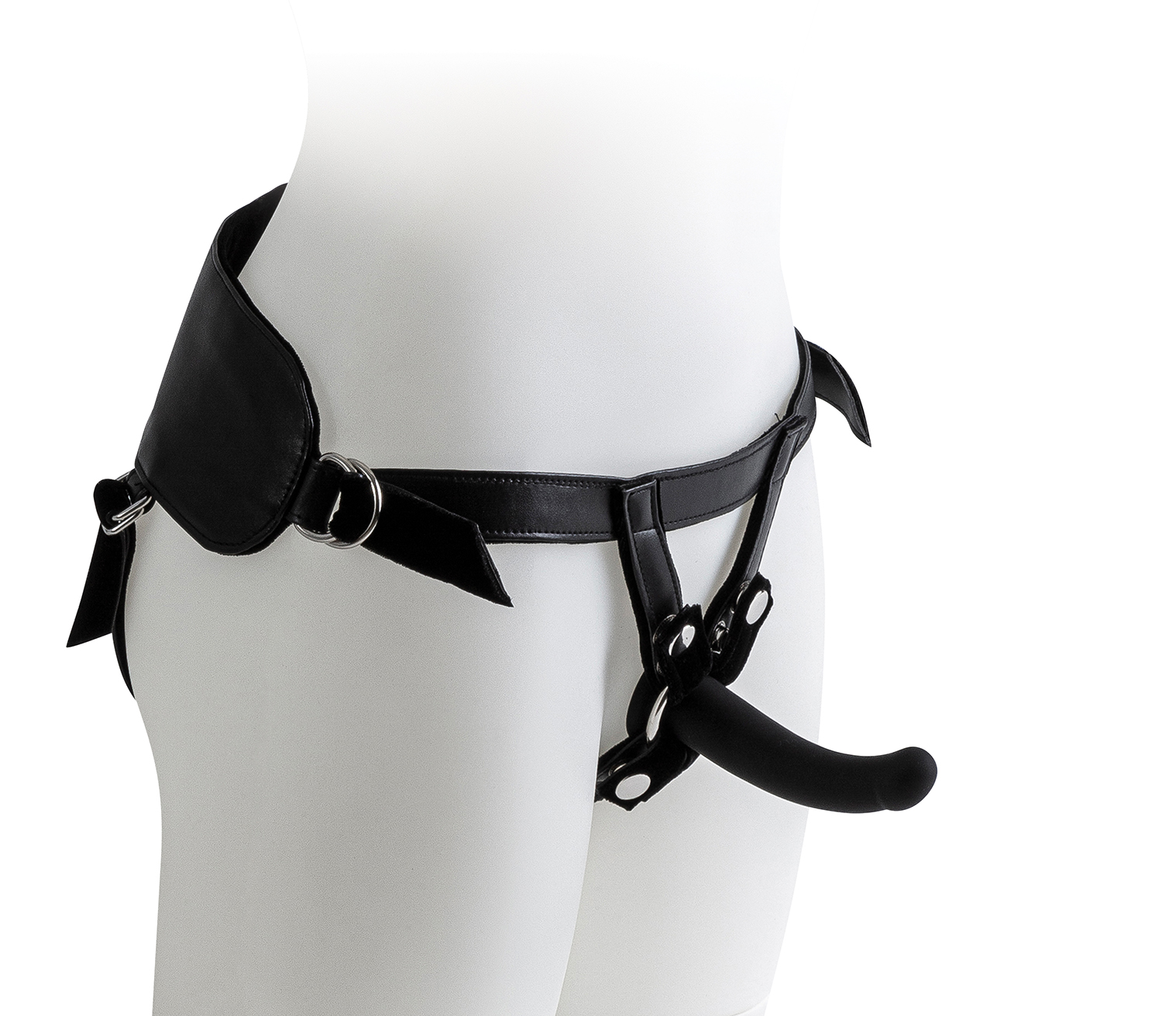 Love Hit imbracatura strap-on nera con 3 dildo S M L