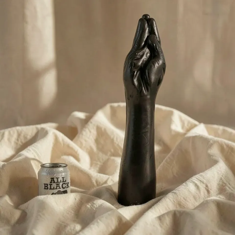 All Black Fist Gigante dildo pugno 40 cm morbido