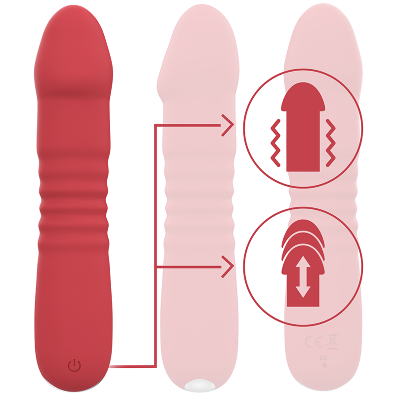 Intense Juni Up Down vibratore pulsante rosso