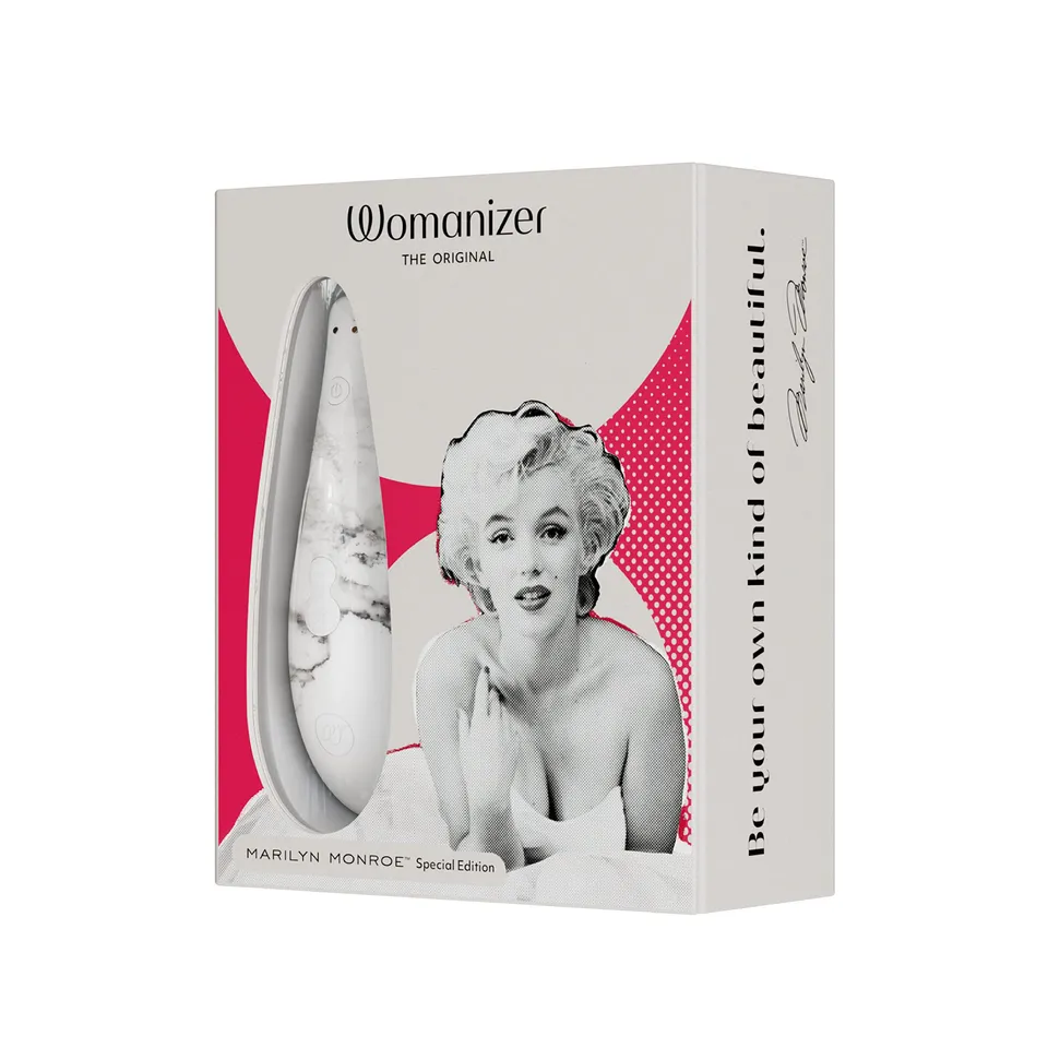 Womanizer Marilyn Monroe stimolatore clitorideo bianco marmo 10 intensità
