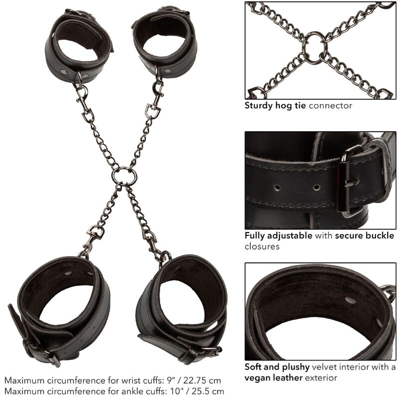 CalExotics Euphoria Hog Tie set bondage 4 polsini