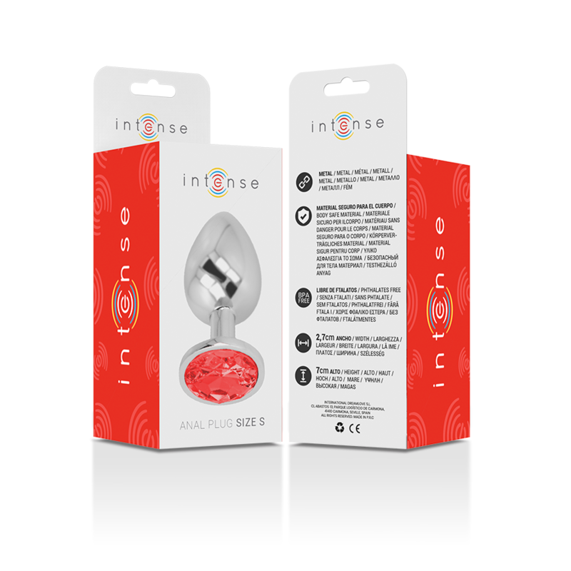 Intense Plug Gioiello Rosso S Plug Anale Metallo 7 cm