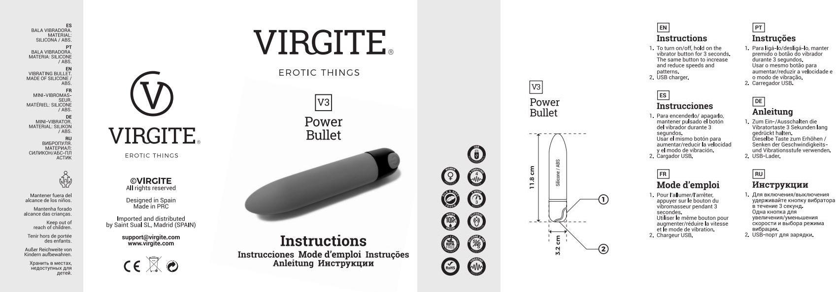 Virgite Love Hit V3 ovulo vibrante blu ricaricabile silicone