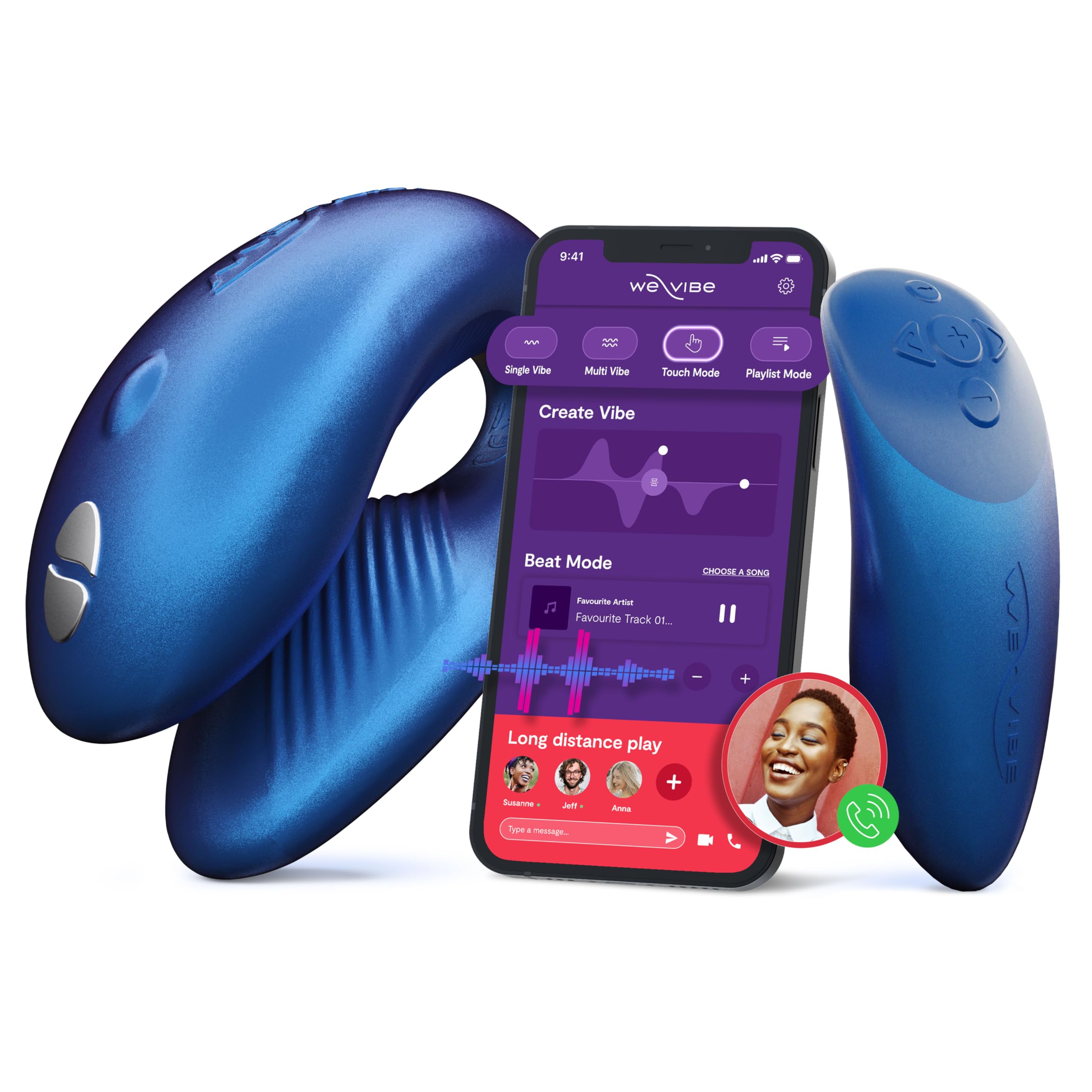 We-Vibe Chorus vibratore di coppia blu con telecomando
