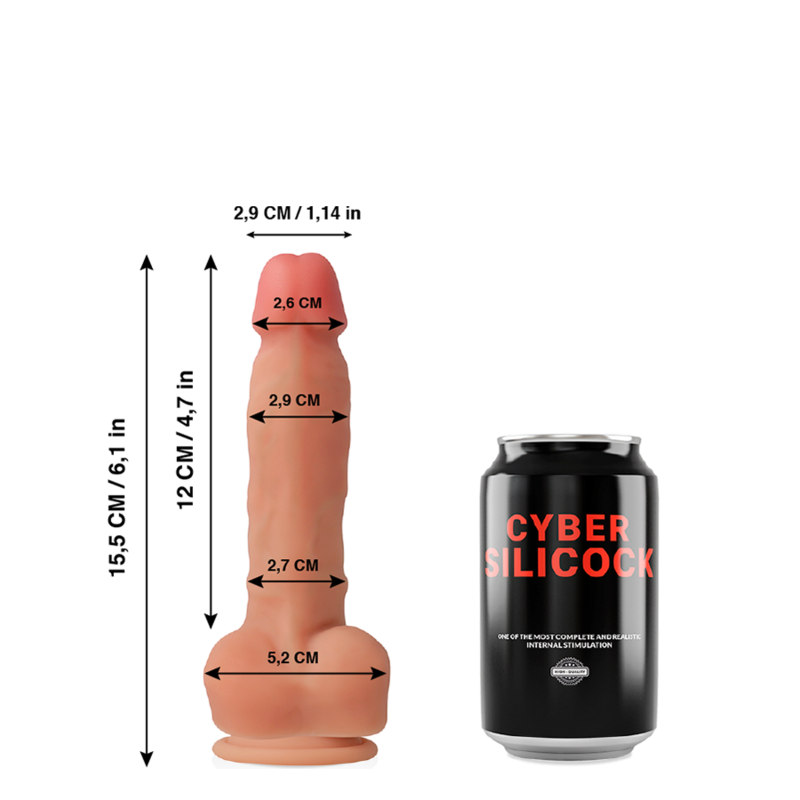 Cybersilicock Ansel dildo silicone 15,5 cm ventosa