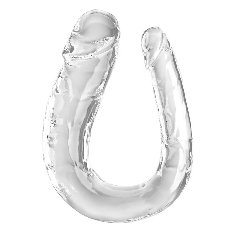 Pipedream King Cock Clear Double Trouble dildo 44 cm traslucido