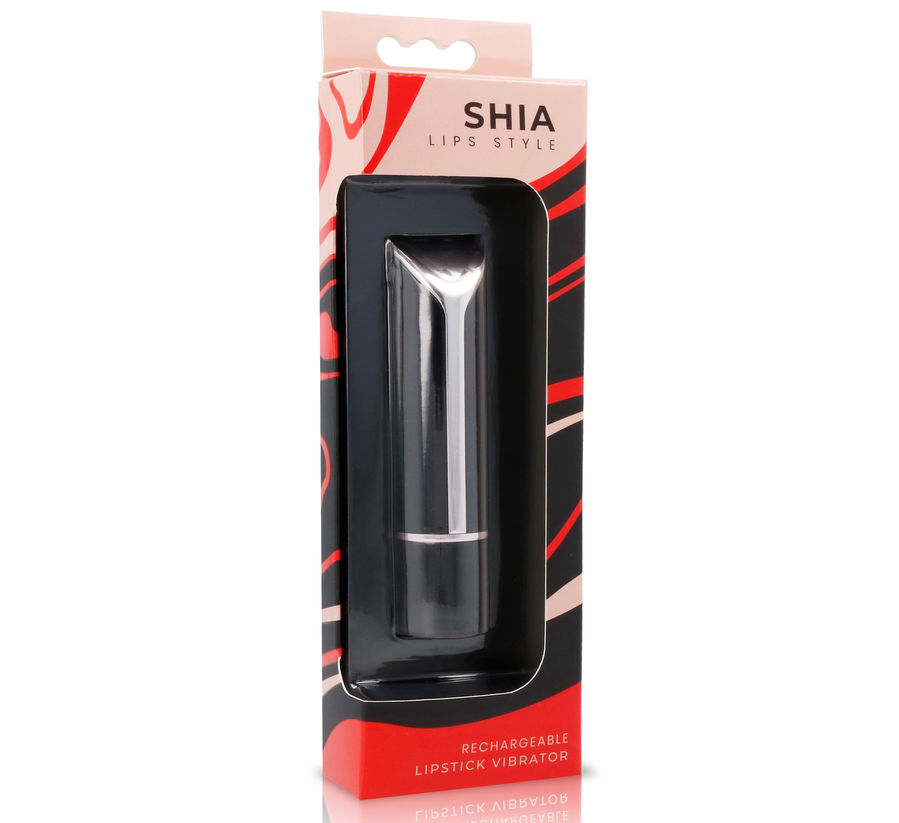 Lips Style Shia vibratore rossetto nero 10 vibrazioni