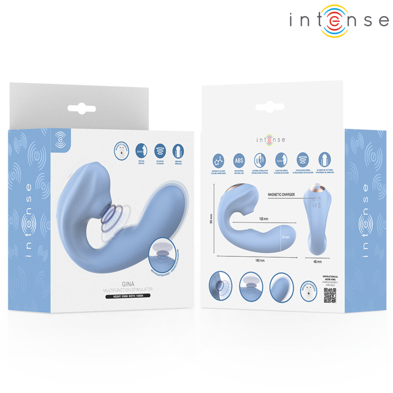 Frutille Intense Gina vibratore succhiaclitoride blu 3 in 1