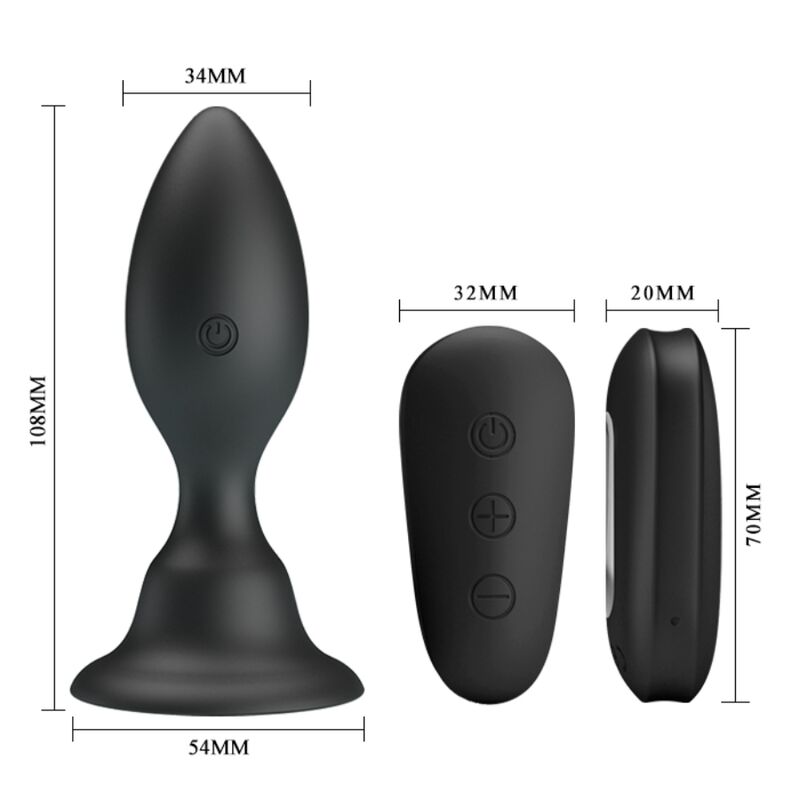 Mr Play Plug Anale con Telecomando plug vibrante 12 modalità