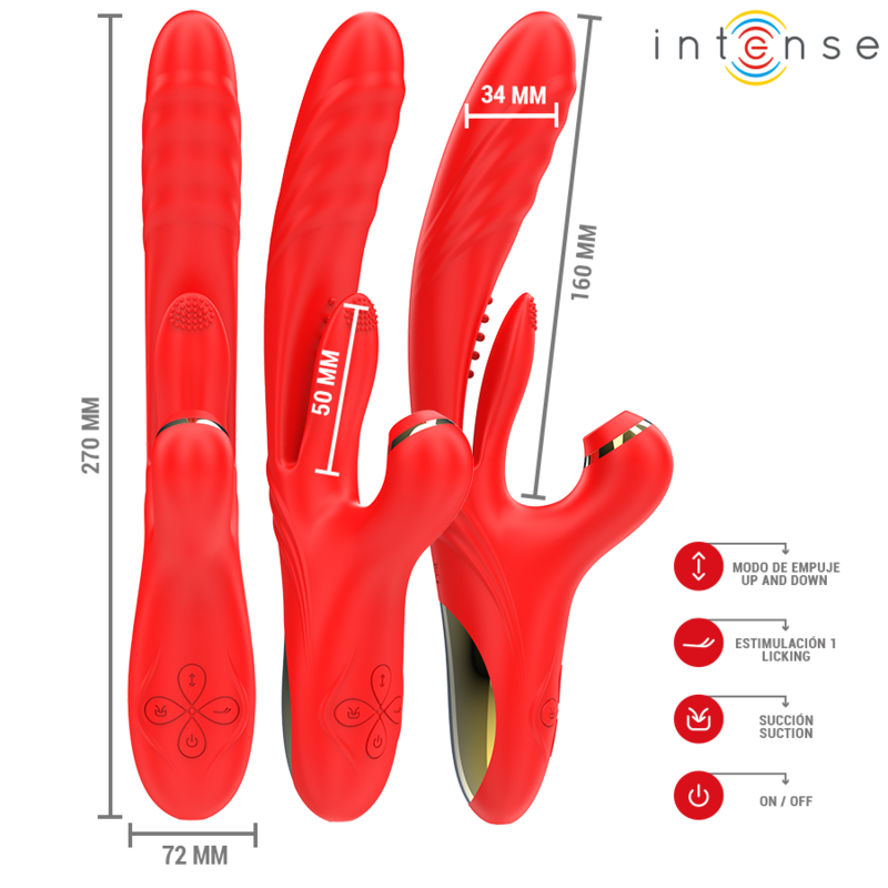 Intense Karol Rosso vibratore spinta e aspirazione