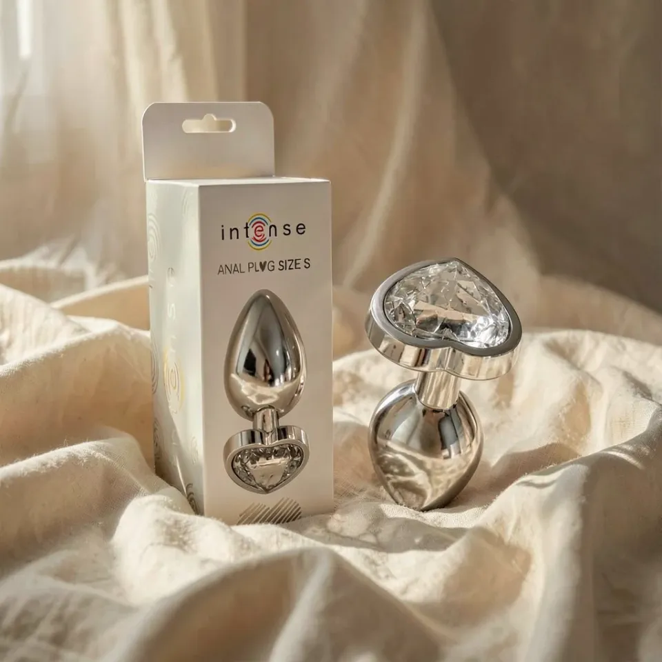 Intense Plug Cuore plug anale metallo bianco S 7 cm