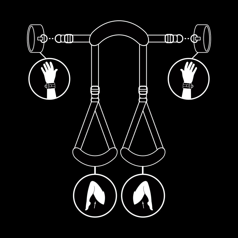 Fetish Submissive Gambe Aperte set bondage regolabile neoprene