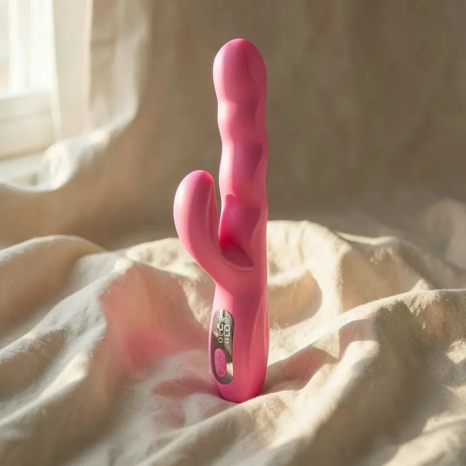 Pretty Love Winters vibratore doppia stimolazione rosa display