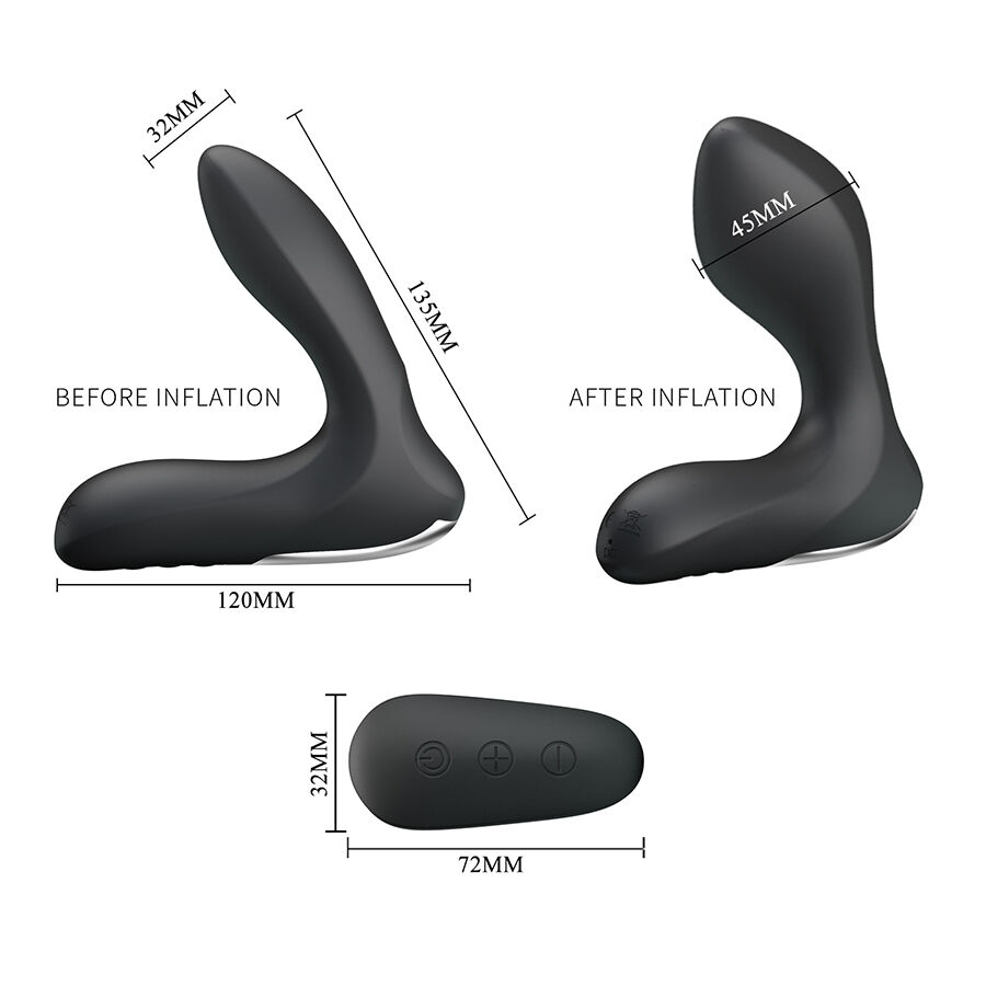 MR Play Plug Prostatico Gonfiabile plug nero con telecomando