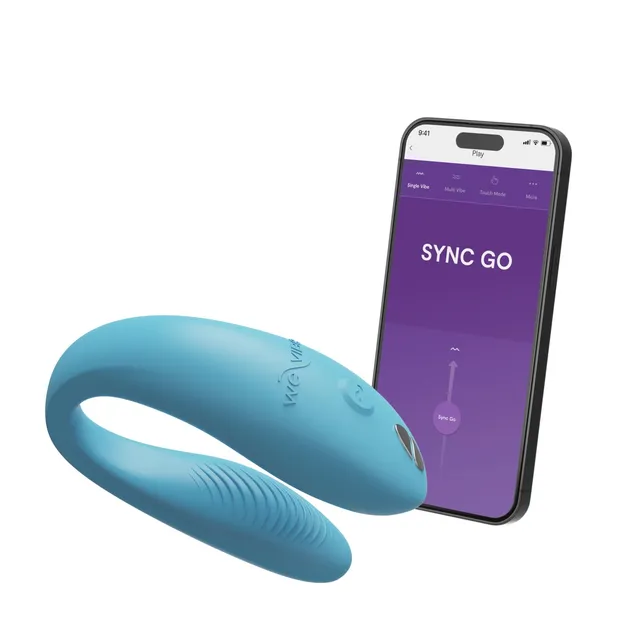 We-Vibe Sync Go vibratore di coppia blu con custodia