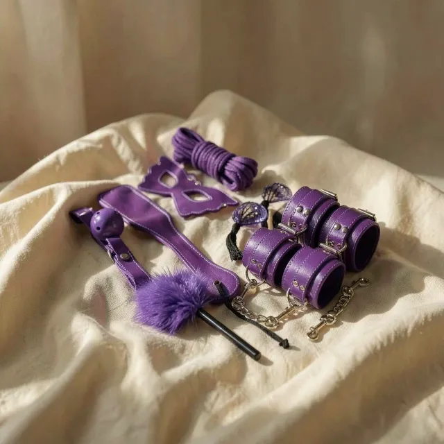 Experience Kit BDSM Viola set bondage 8 pezzi