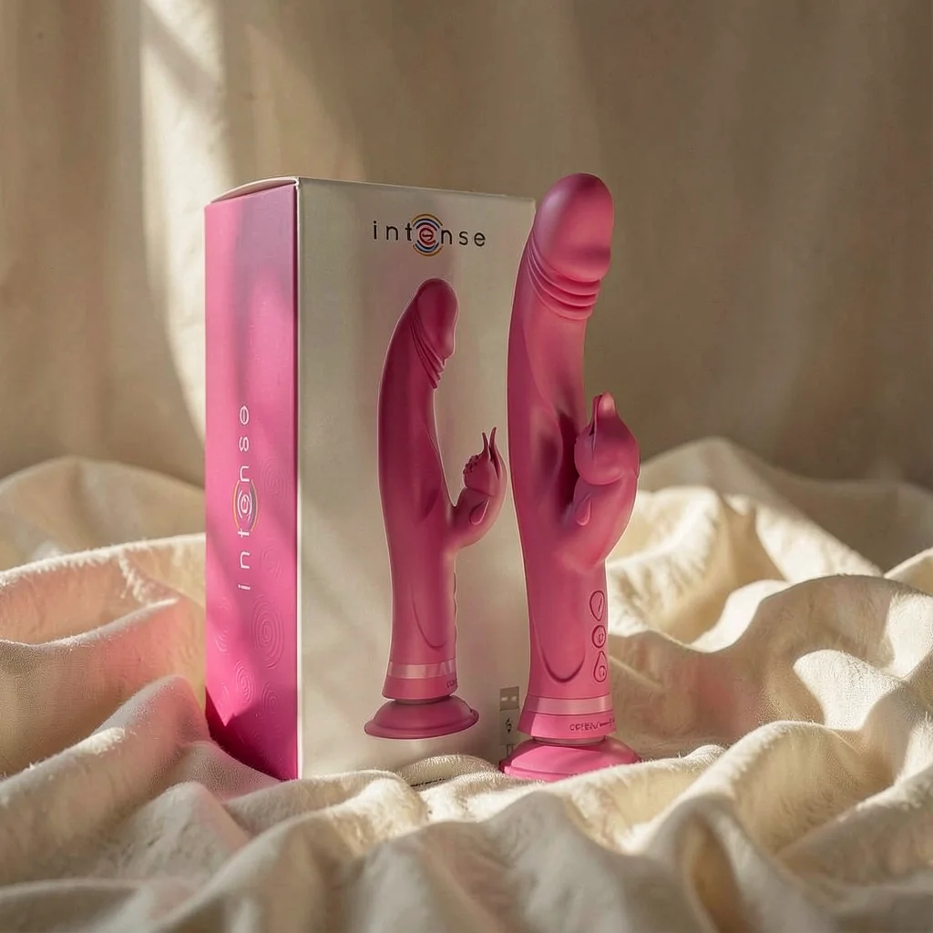 Intense Julio vibratore rabbit rosa con ventosa