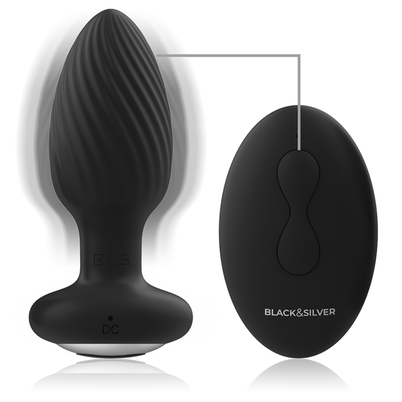 Black&Silver Welss plug anale vibrante rotante unisex