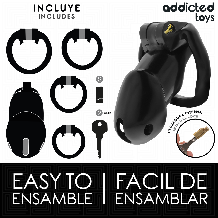 Addicted Toys Locked Midnight Cell gabbia L 4 anelli