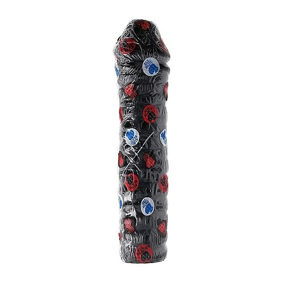 All Black Dong scanalato 38 cm dildo 9 cm diametro