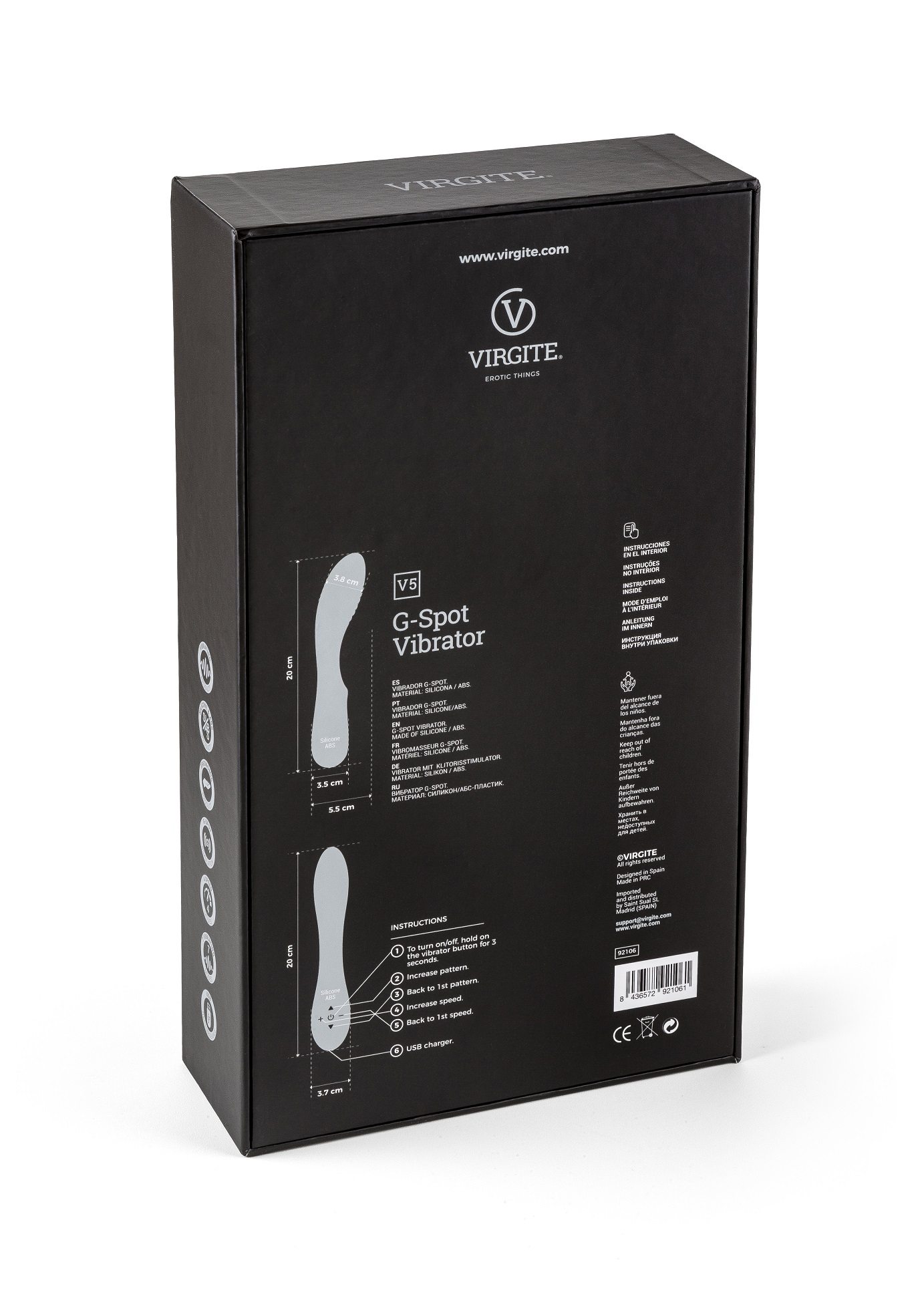 Love Hit by Virgite V5 vibratore punto G blu silicone ricaricabile