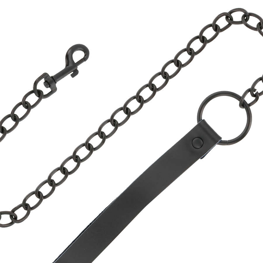 Darkness manette e collare in pelle set bondage nero