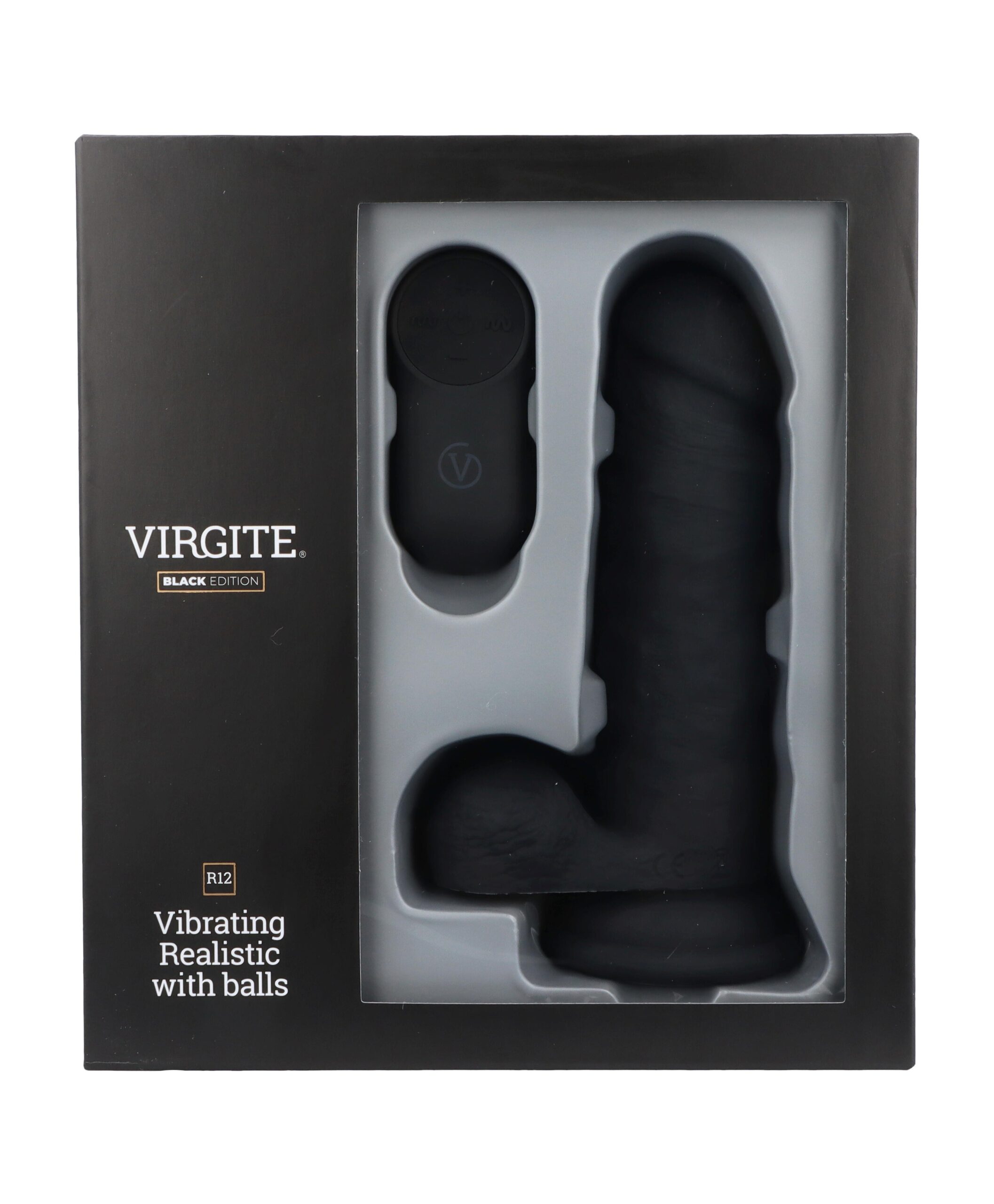 Love Hit by Virgite R12 vibratore realistico nero 14,4 cm telecomando