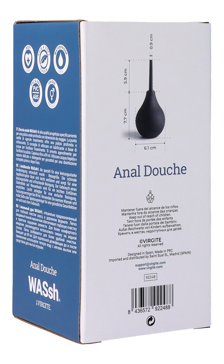 Wassh clistere anale nero 89 ml punta fine