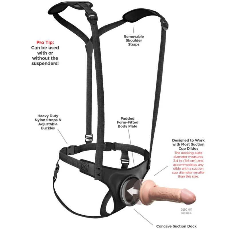 Pipedream Body Dock Suspenders imbracatura con bretelle