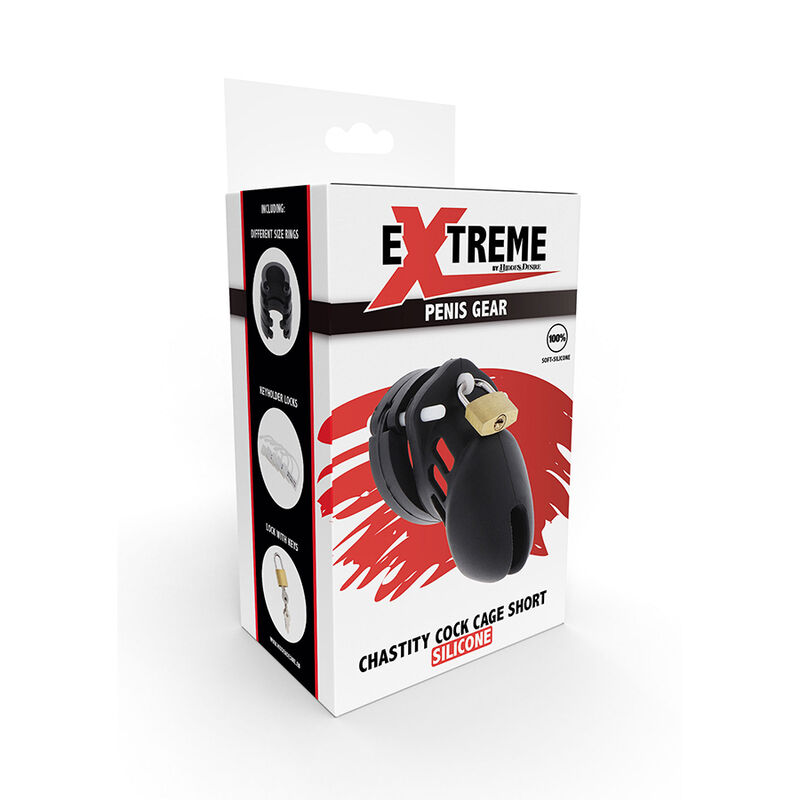 Hidden Desire Extreme gabbia castità silicone S nera