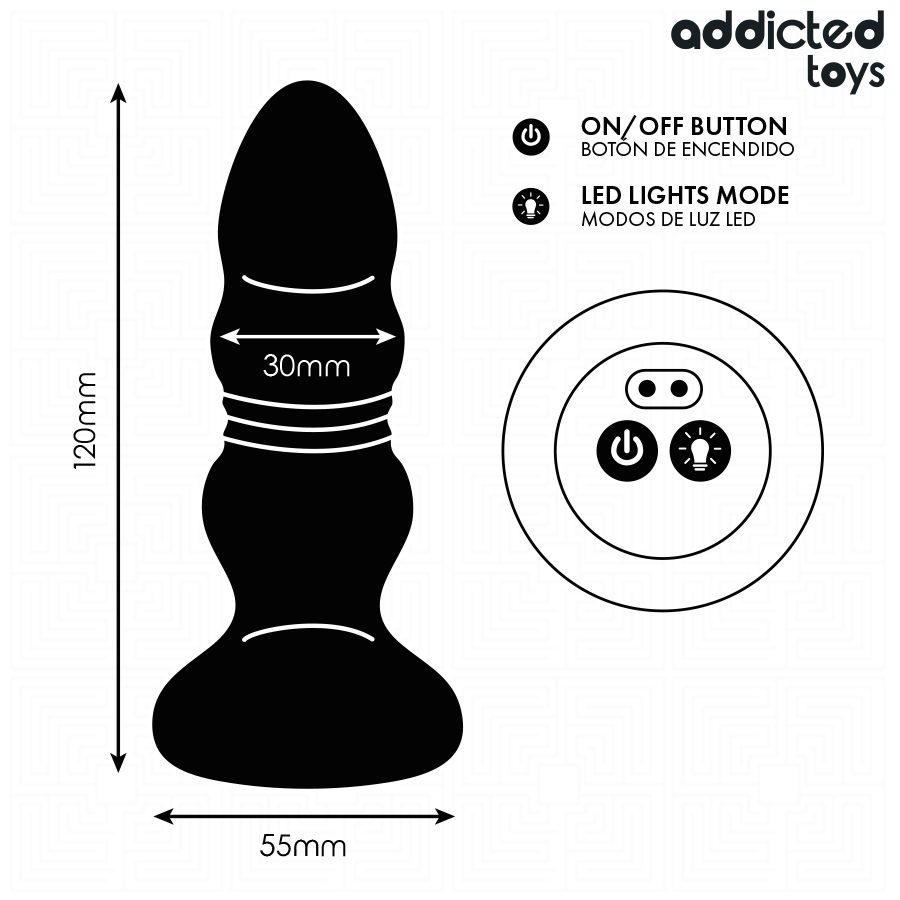 Addicted Toys Plug Anale Vibrante LED con telecomando