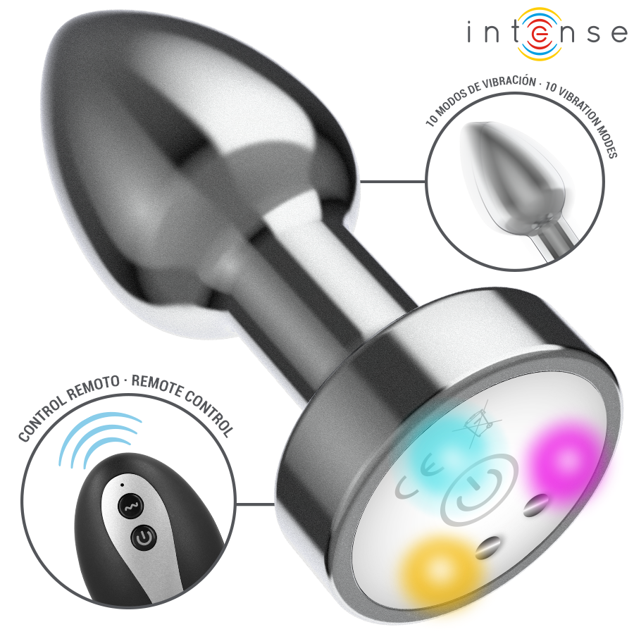 Frutille Intense plug anale S con telecomando LED metallo
