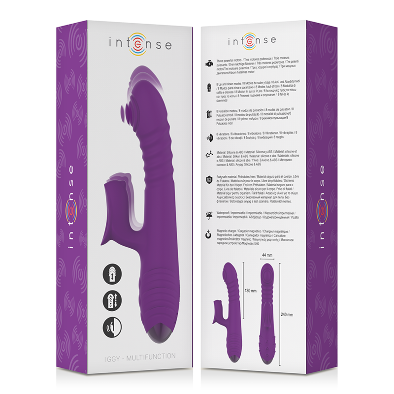 Intense IGGY viola vibratore con stimolatore clitorideo up down