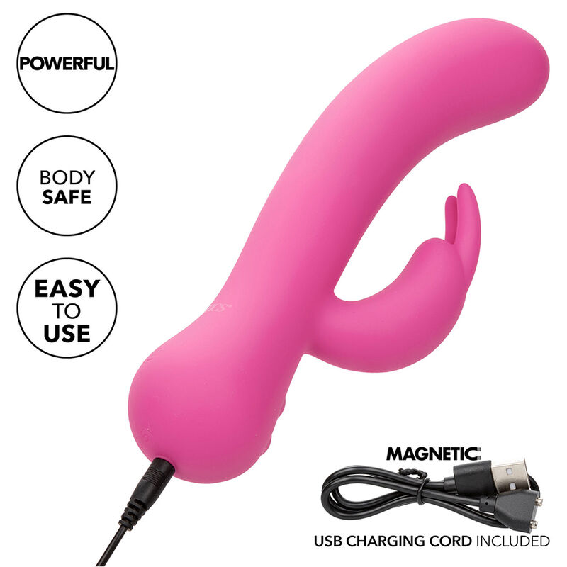 CalExotics First Time Rabbit vibratore rosa silicone 21 cm