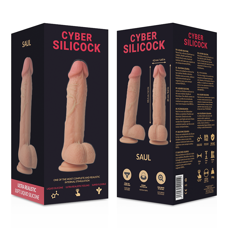 Cybersilicock Saul dildo realistico ventosa 21 cm silicone