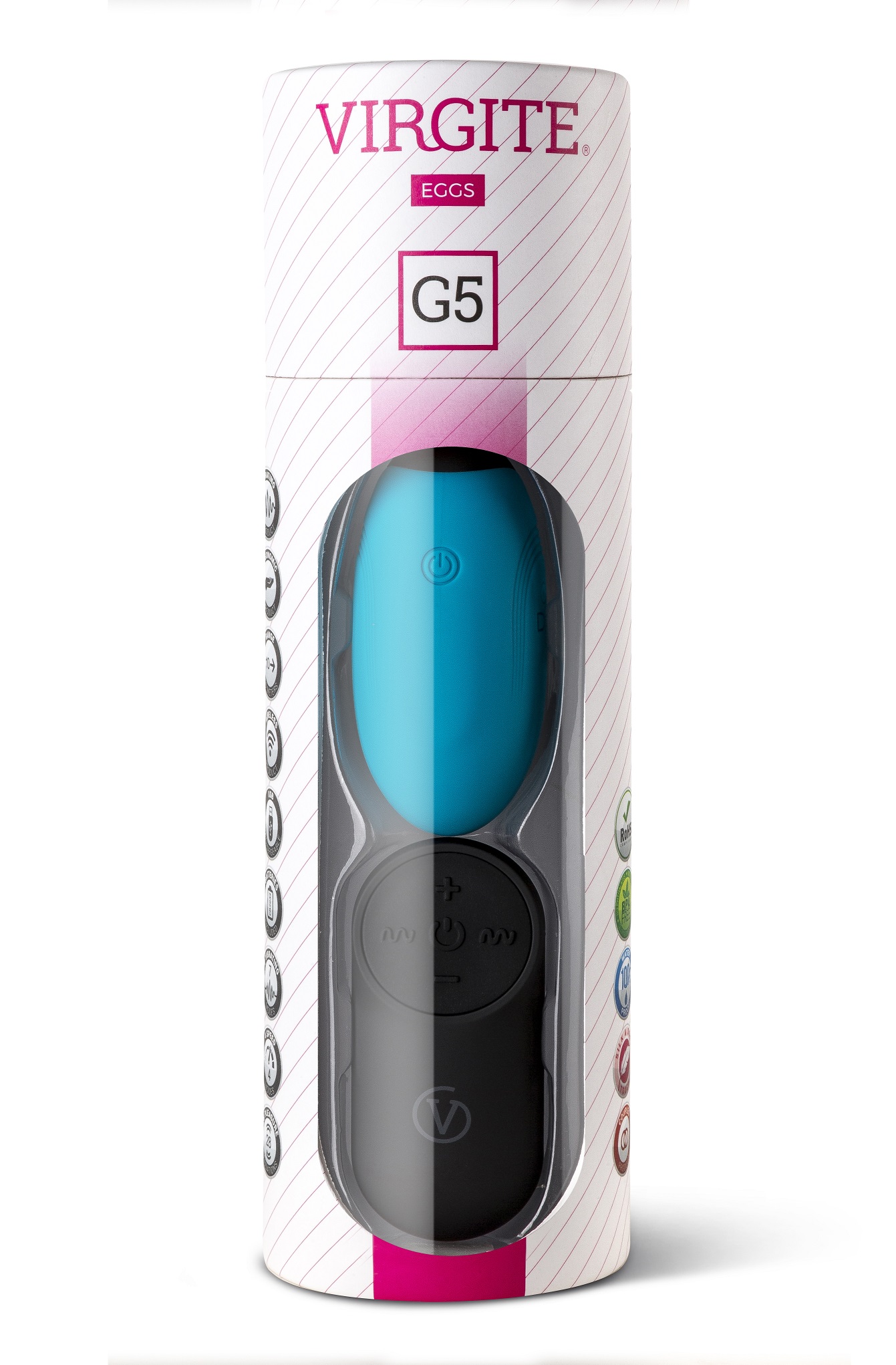 Love Hit by Virgite G5 uovo vibrante ricaricabile blu silicone