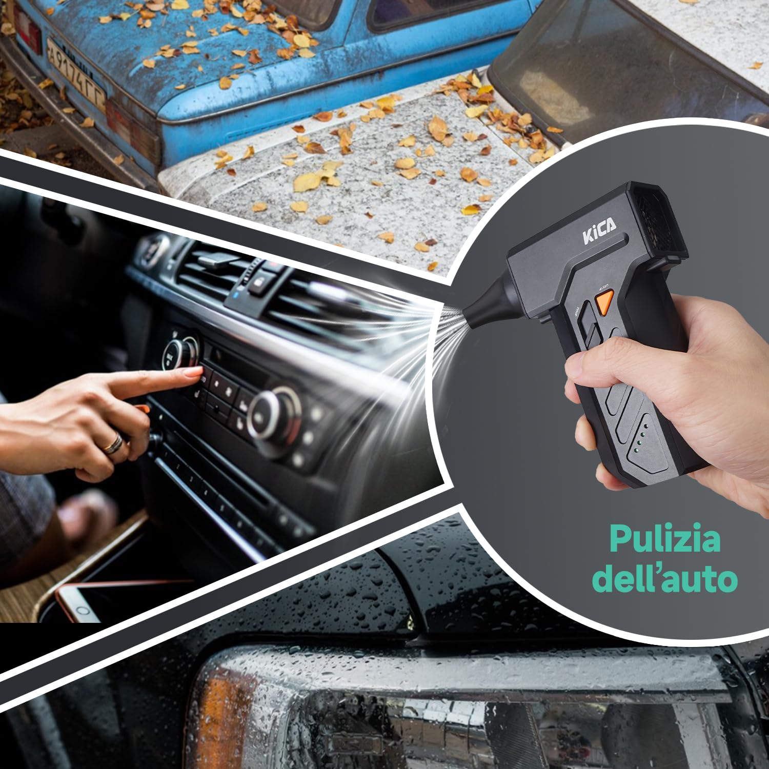 Kica JetFan Ultra spolverino elettrico 48 m/s con LED